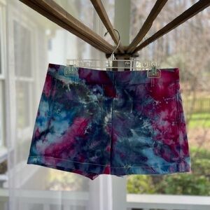 Hand crafted tie dyed J. Crew 3” Chino Shorts size 8